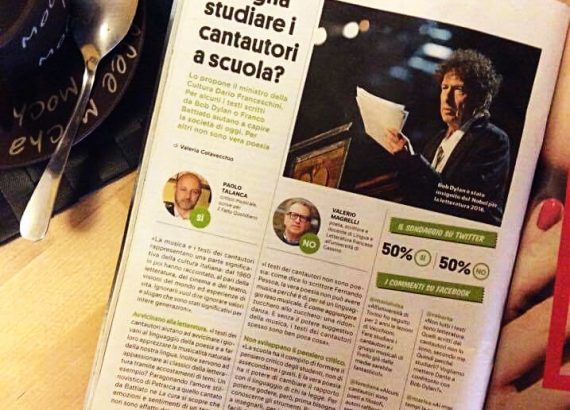 Donna Moderna mi ha chiesto se sia giusto studiare i cantautori a scuola. Risposta facile.