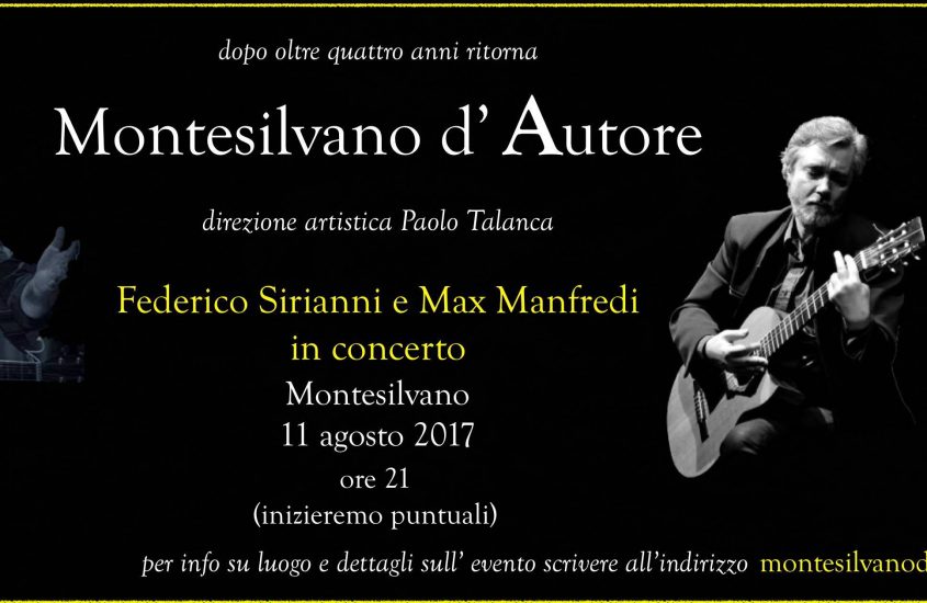 Ritorna Montesilvano d’Autore con Max Manfredi e Federico Sirianni
